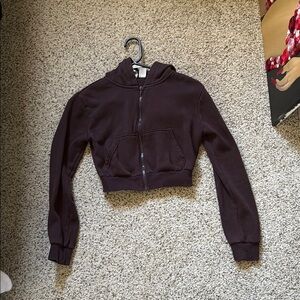 Brown Cropped Hoodie
